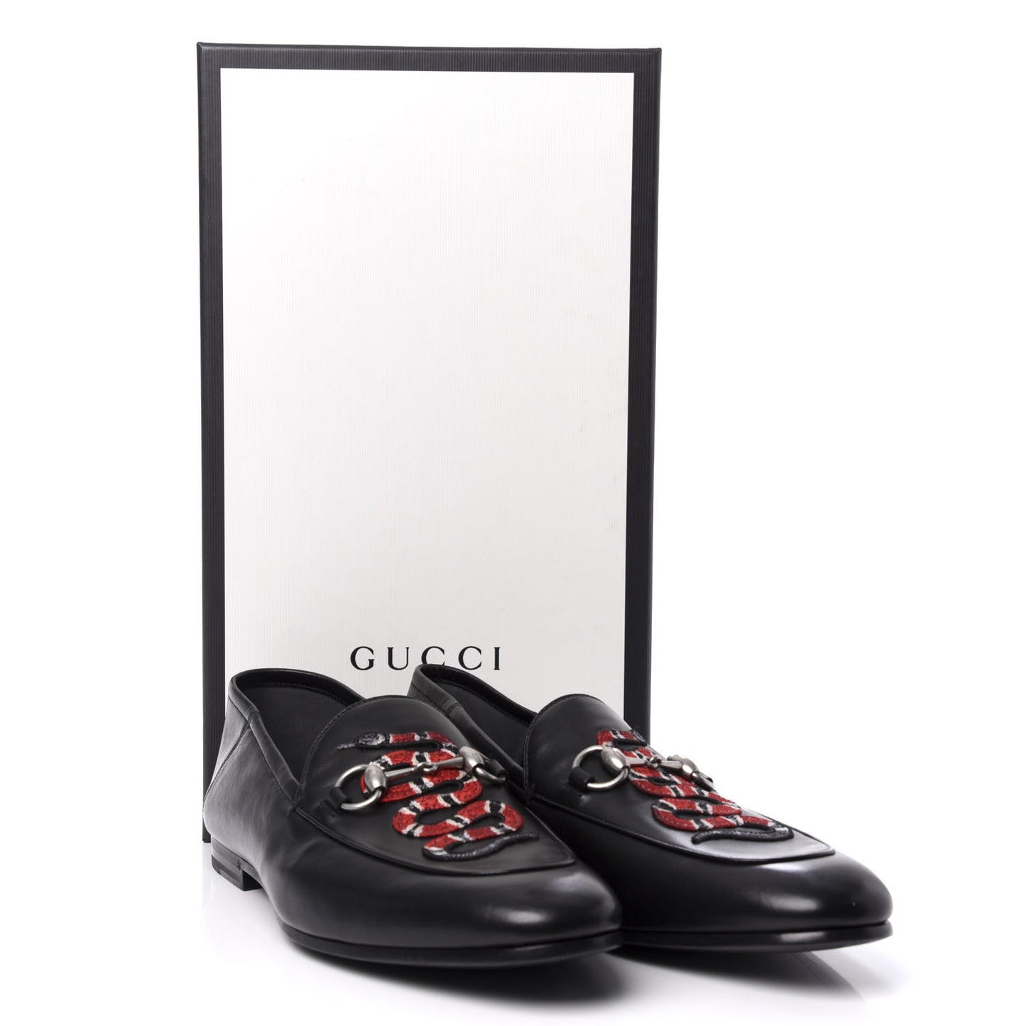 Lambskin Kingsnake Embroidered Mens Brixton Horsebit Loafers 9.5 Black