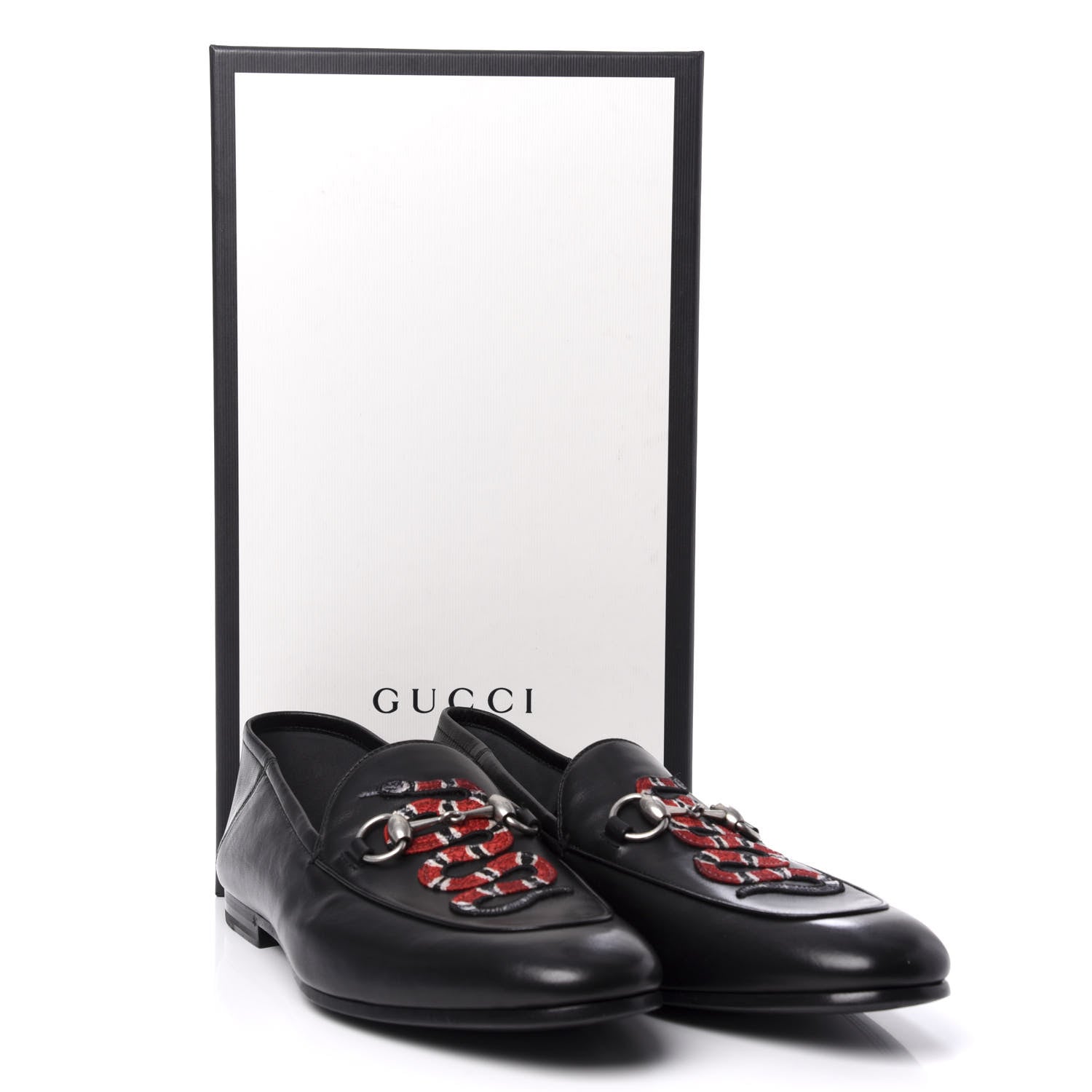 Gucci Lambskin Kingsnake Embroidered Mens Brixton Horsebit Loafers 9.5 Black 11 of 11