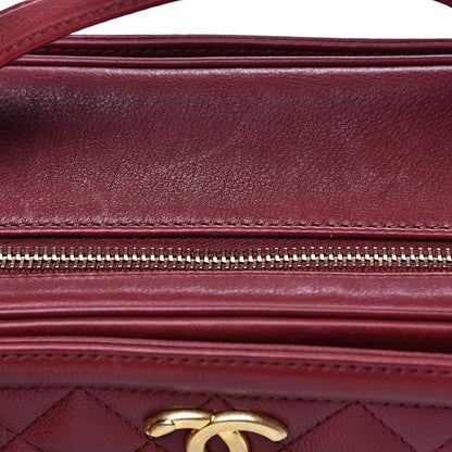 Chanel Calfskin Quilted CC Medium Vanity Case Dark Red 9 of 12