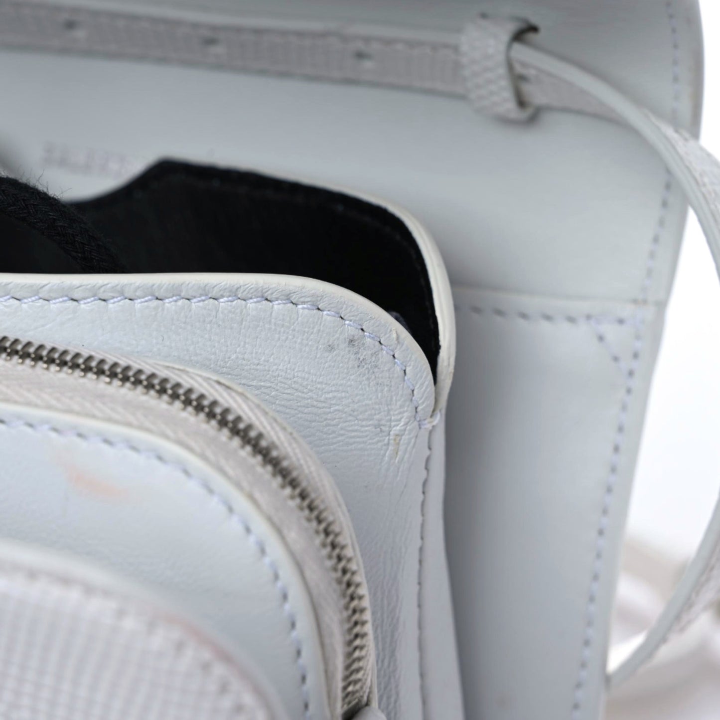 Patent Calfskin Lizard Embossed Tonal B Small B Crossbody Bag White