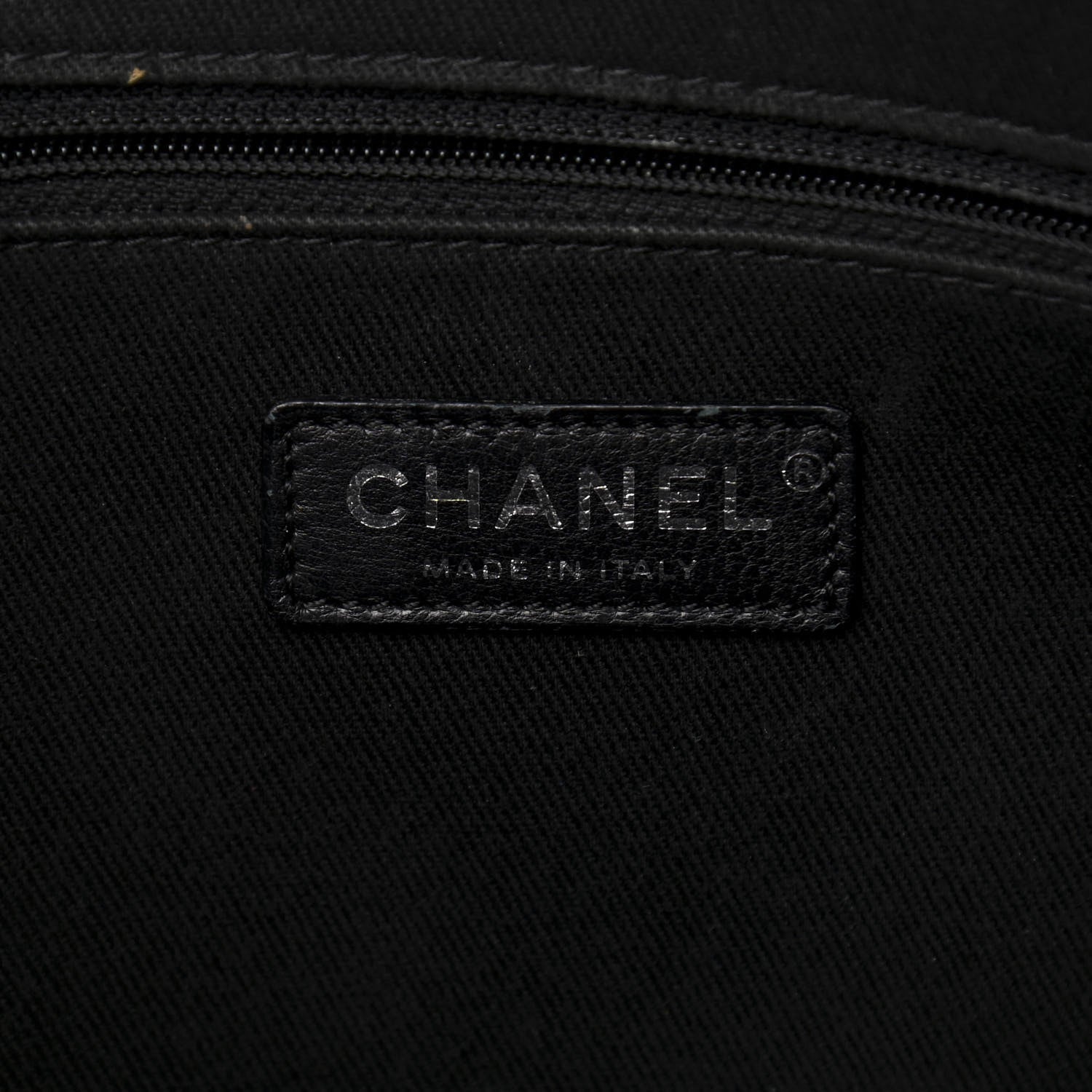 Chanel Canvas Rubber Airlines Large Zip Shopping Tote Black White Red 6 of 14