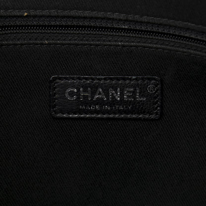 Chanel Canvas Rubber Airlines Large Zip Shopping Tote Black White Red 6 of 14