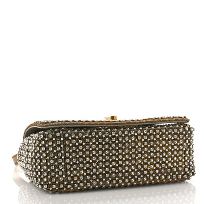 Christian Dior Calfskin Strass Embroidered Small Caro Bag Gold 4 of 9