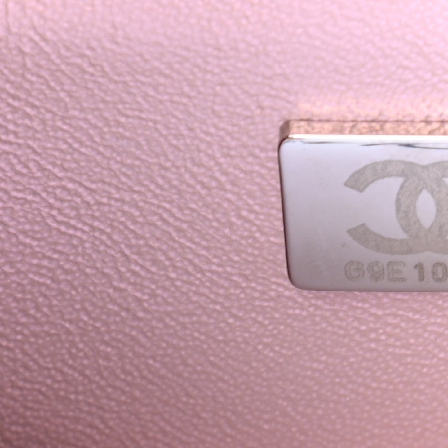 Iridescent Calfskin Quilted Mini Rectangular Flap Pink