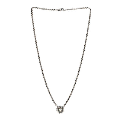 David Yurman Sterling Silver 14K Yellow Gold Pearl 12mm Cookie Pendant Necklace 3 of 4