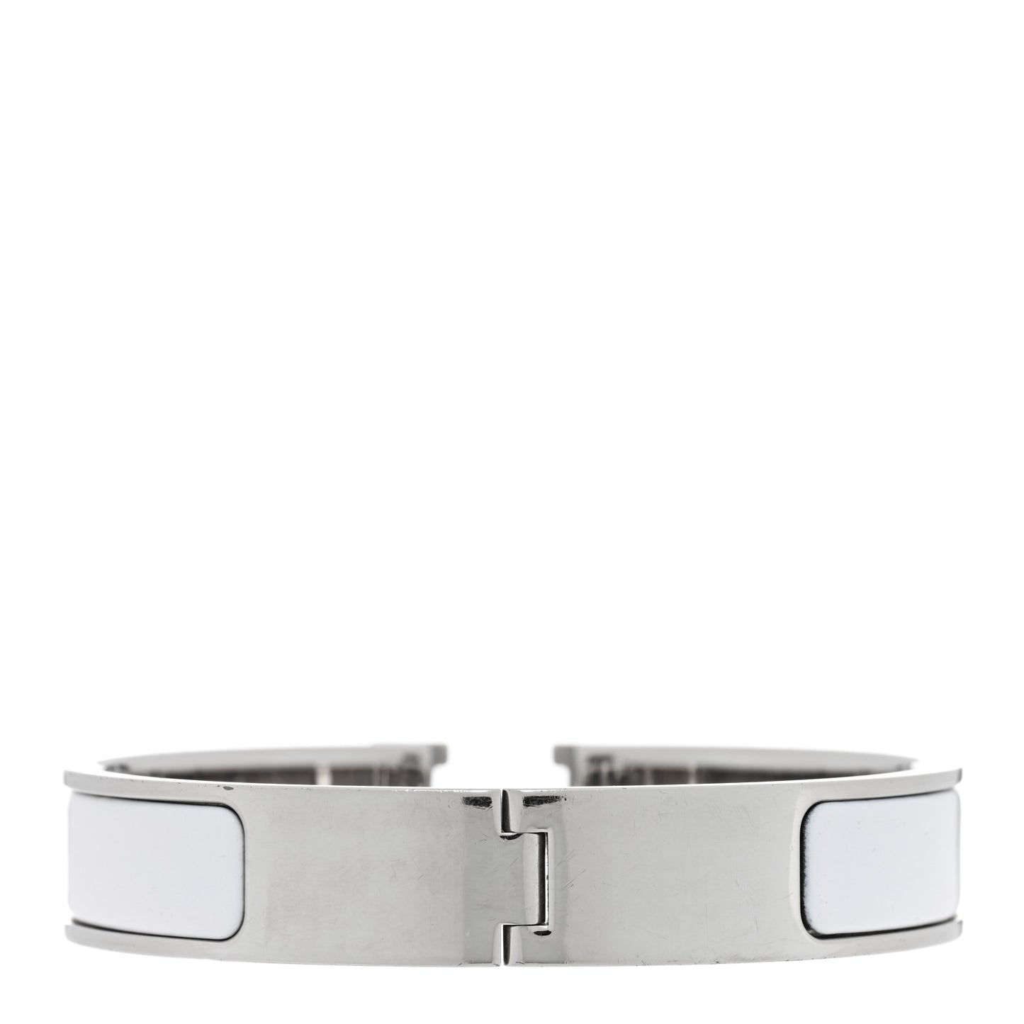 Enamel Narrow Clic Clac H Bracelet PM White