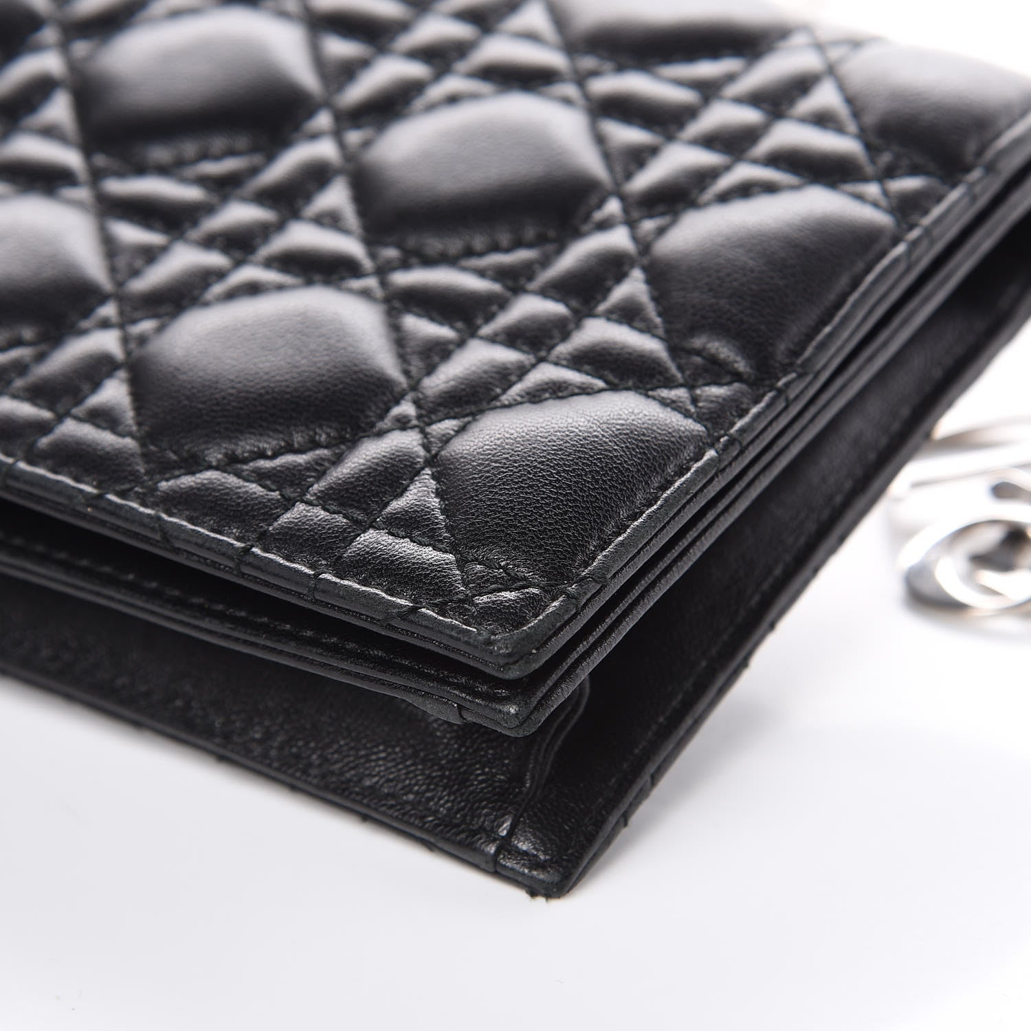 Christian Dior Lambskin Cannage Lady Dior Convertible Clutch Black 7 of 11