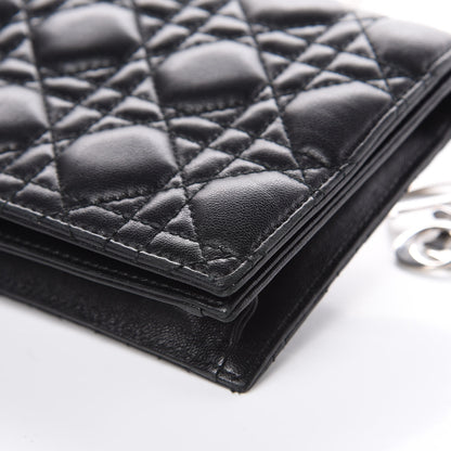 Christian Dior Lambskin Cannage Lady Dior Convertible Clutch Black 7 of 11
