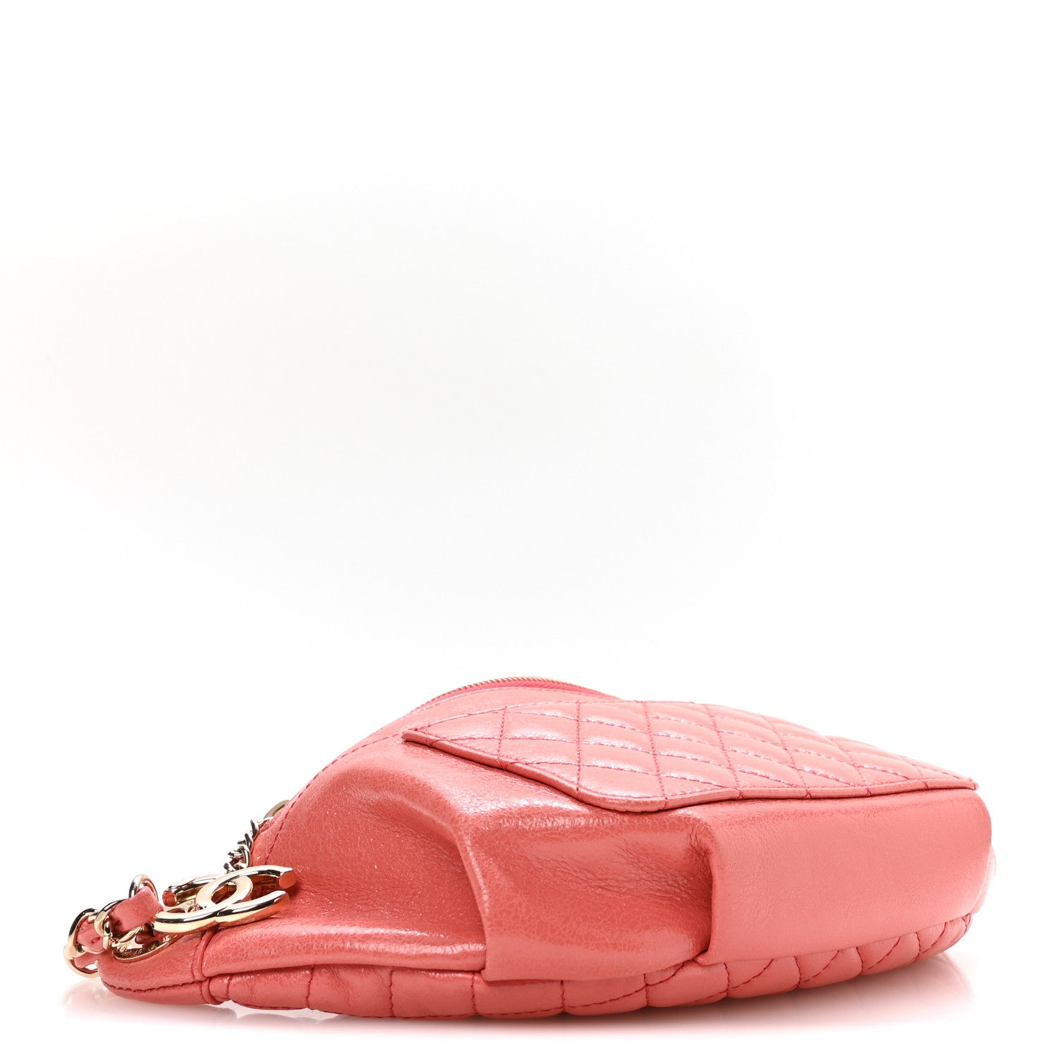 Chanel Crumpled Glazed Lambskin Quilted Waist Bag Fanny Pack Pink 4 of 10