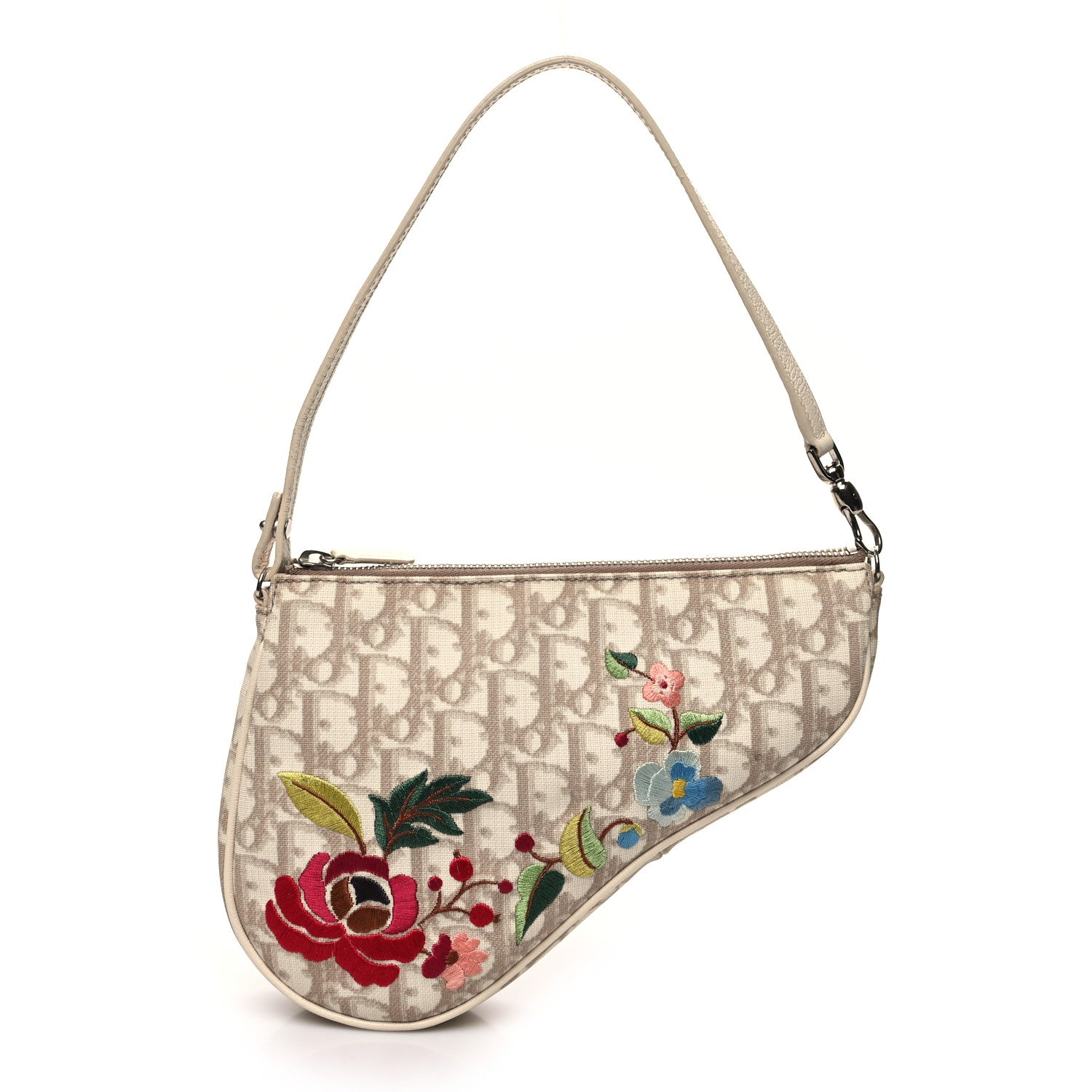 Christian Dior Monogram Vintage Flowers Mini Saddle Bag Beige 1 of 9