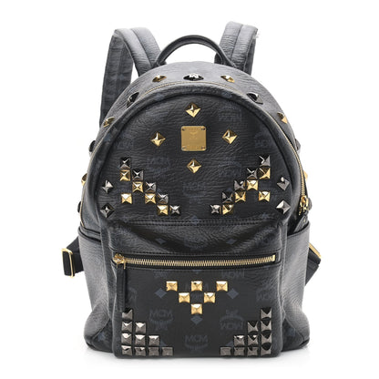 MCM Visetos Studded Small Stark M Backpack Black 1 of 11
