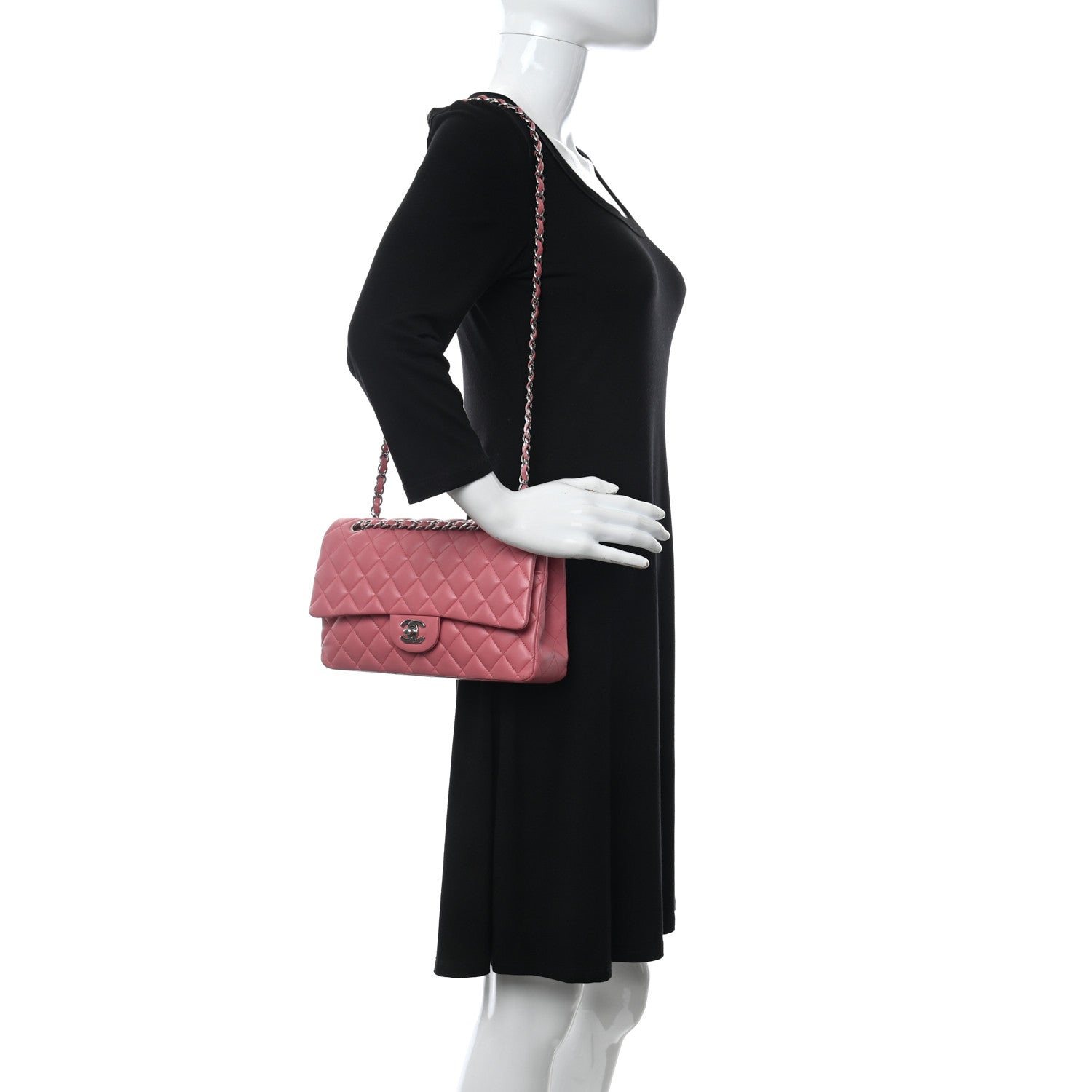 Chanel Lambskin Quilted Medium Double Flap Pink 2 of 15