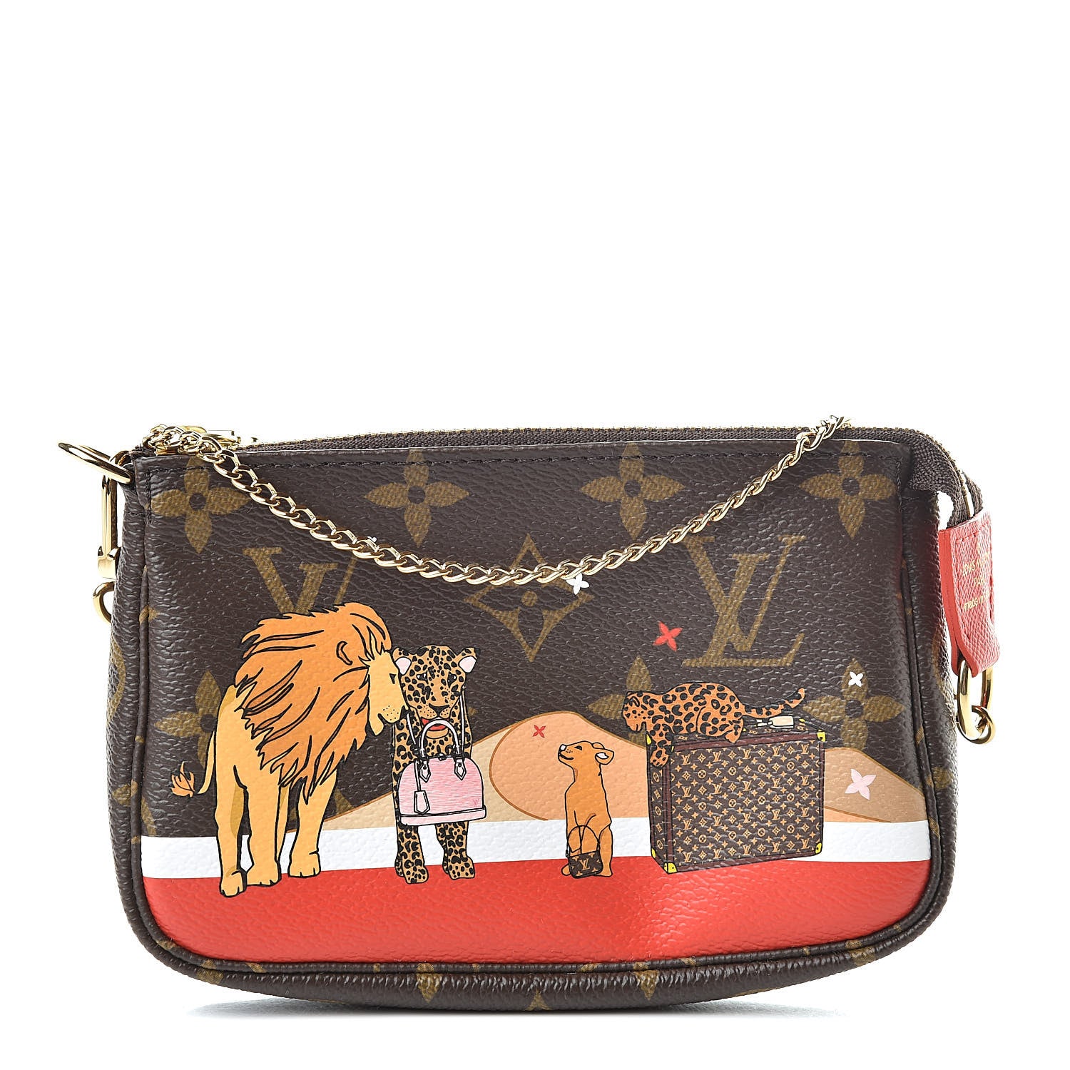 Louis Vuitton Monogram 2018 Christmas Animation Mini Cats Pochette Accessories 1 of 8