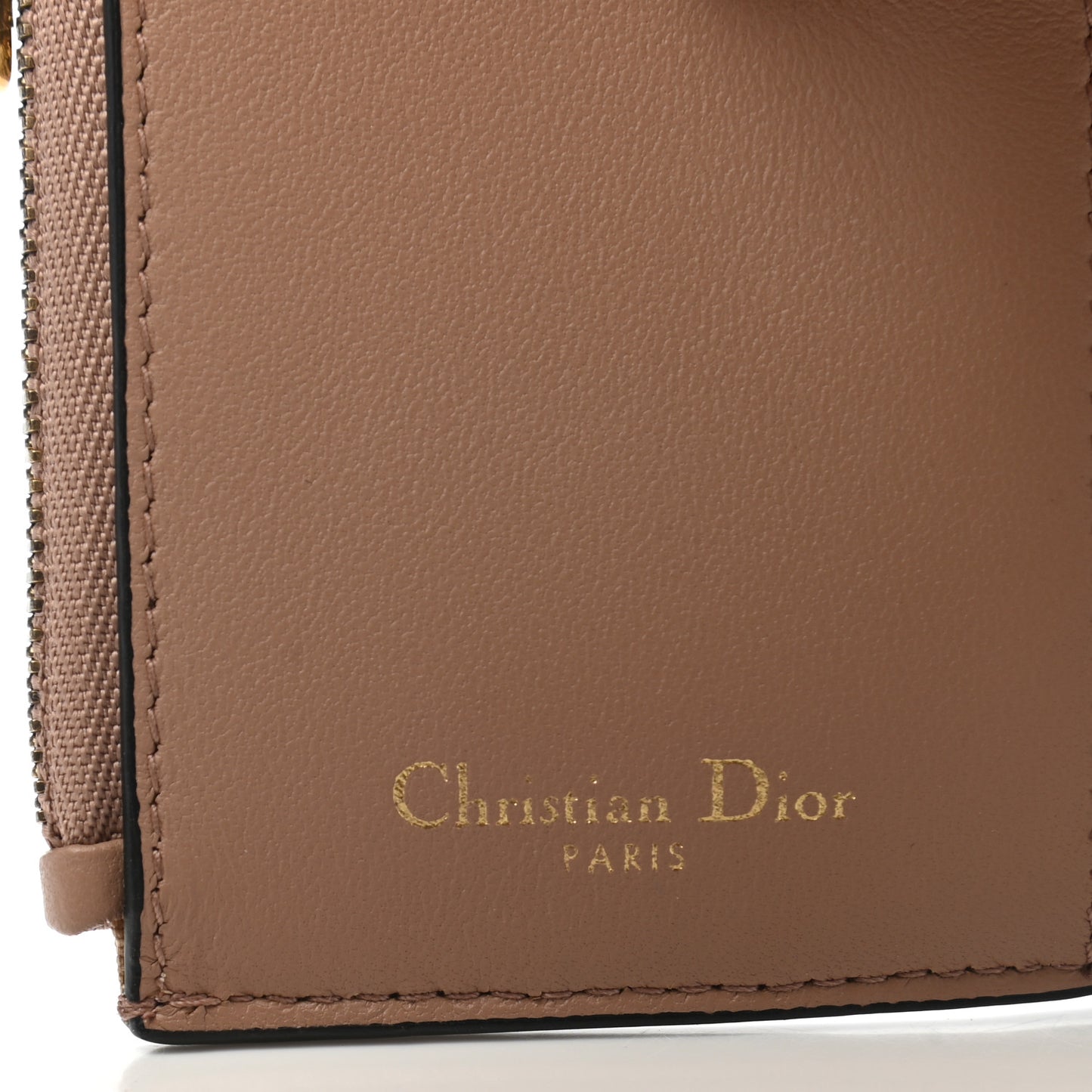 Grained Calfskin Saddle Lotus Wallet Blush