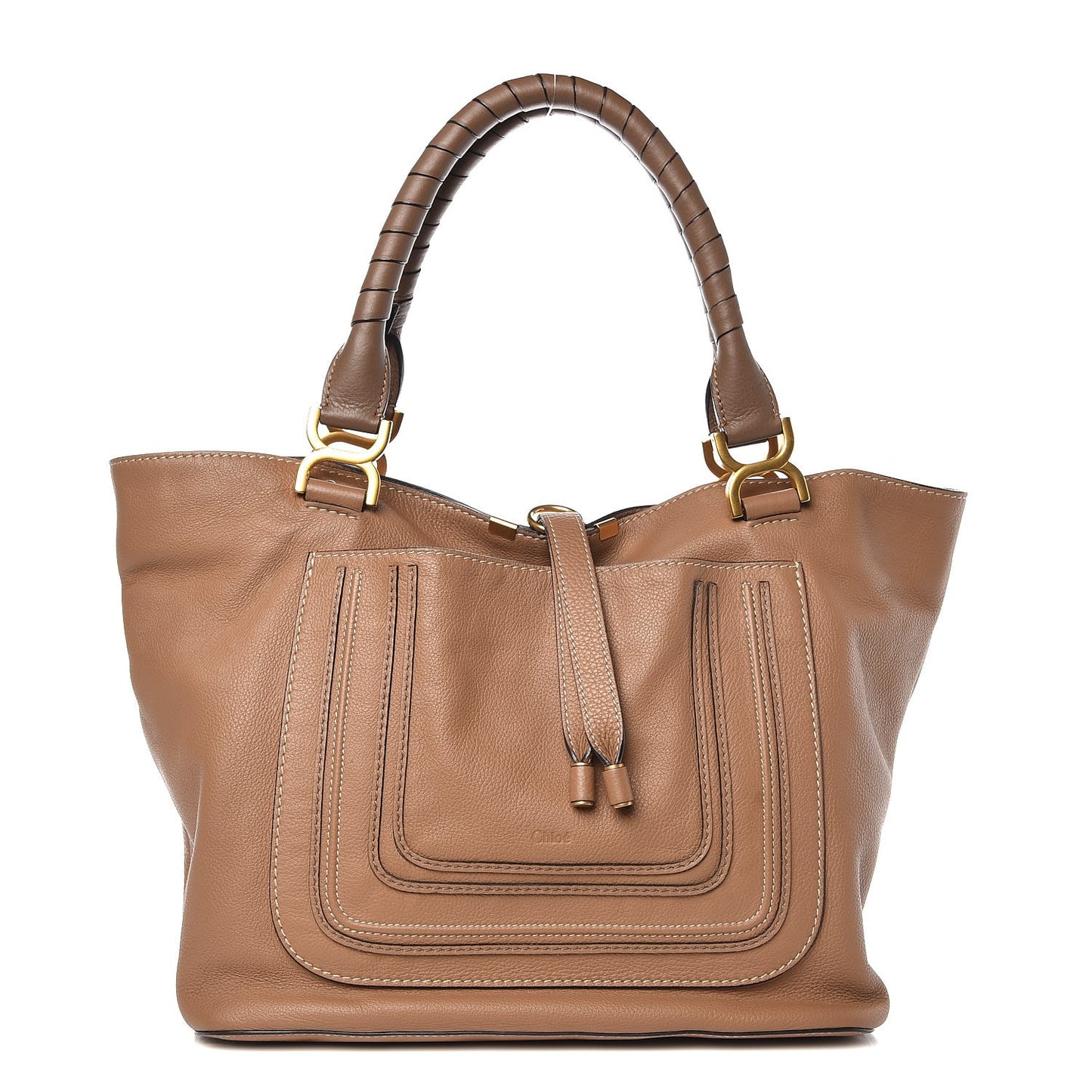 Calfskin Large New Marcie Tote Nut