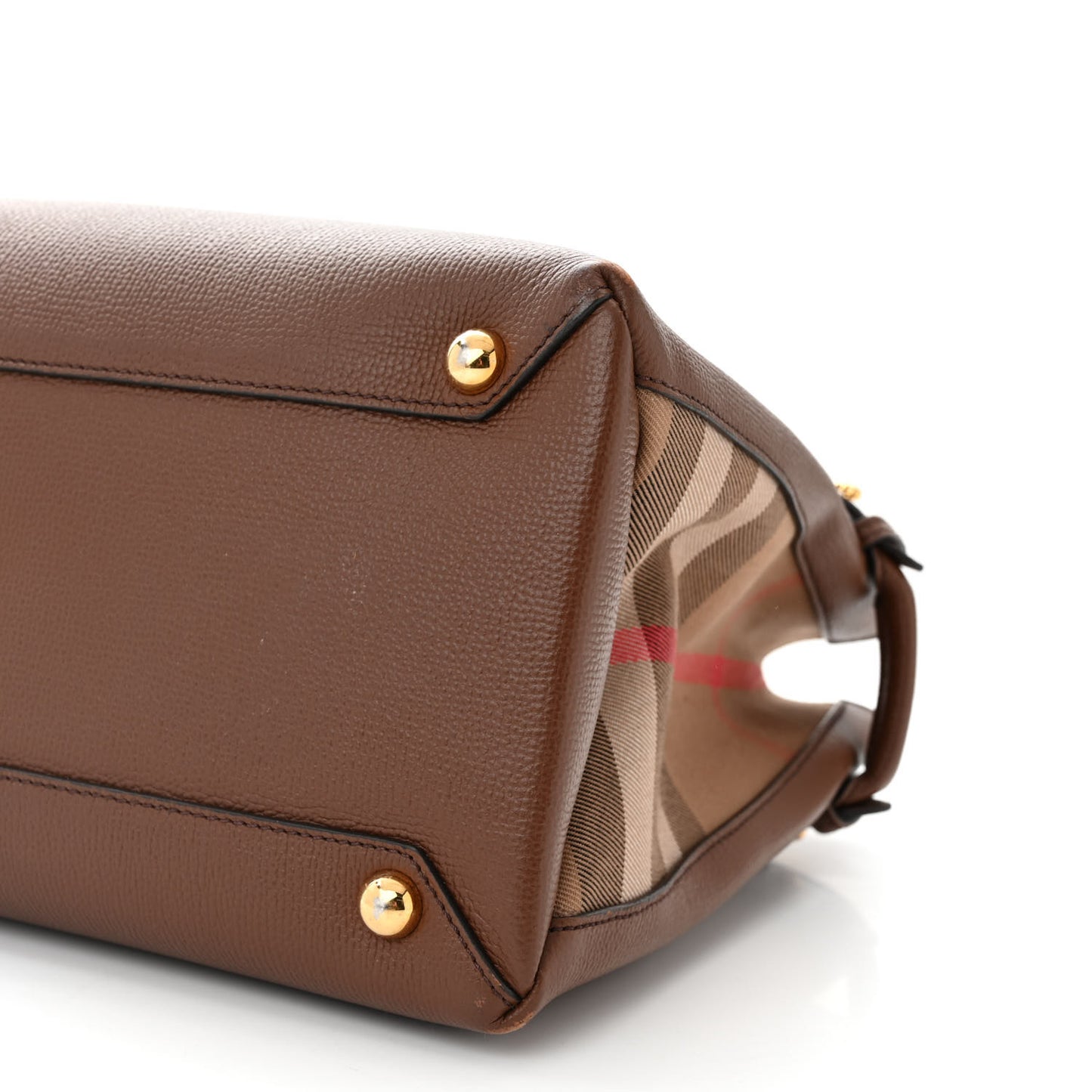 Grainy Calfskin House Check Medium Banner Tote Tan