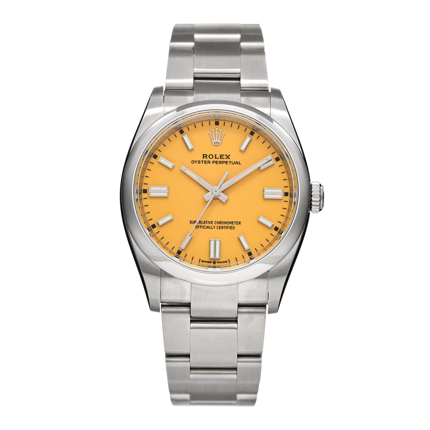 Stainless Steel 36mm Oyster Perpetual Watch Yellow 126000