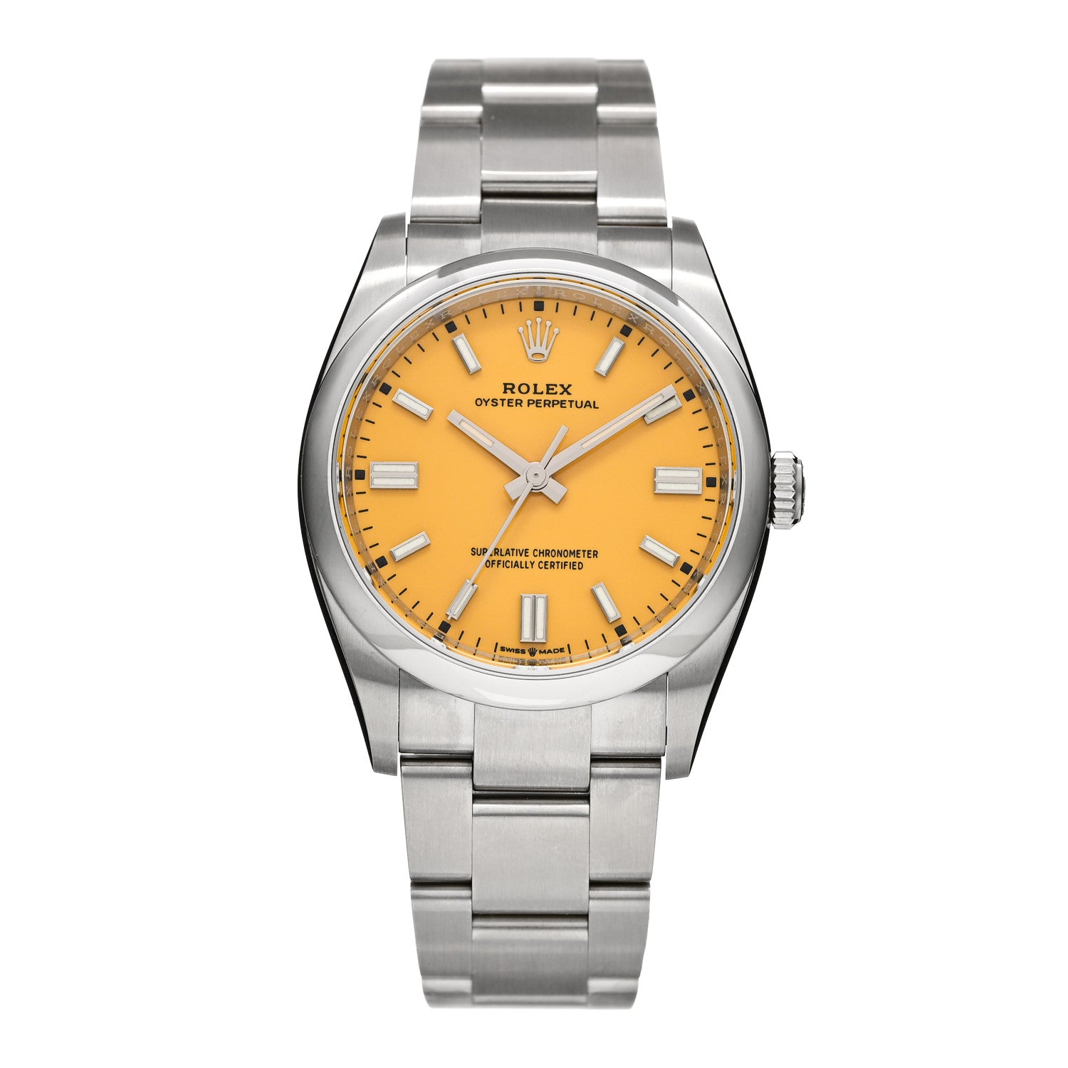 Rolex Stainless Steel 36mm Oyster Perpetual Watch Yellow 126000 1 of 5