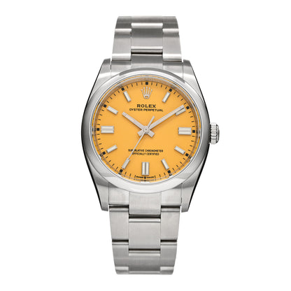 Rolex Stainless Steel 36mm Oyster Perpetual Watch Yellow 126000 1 of 5