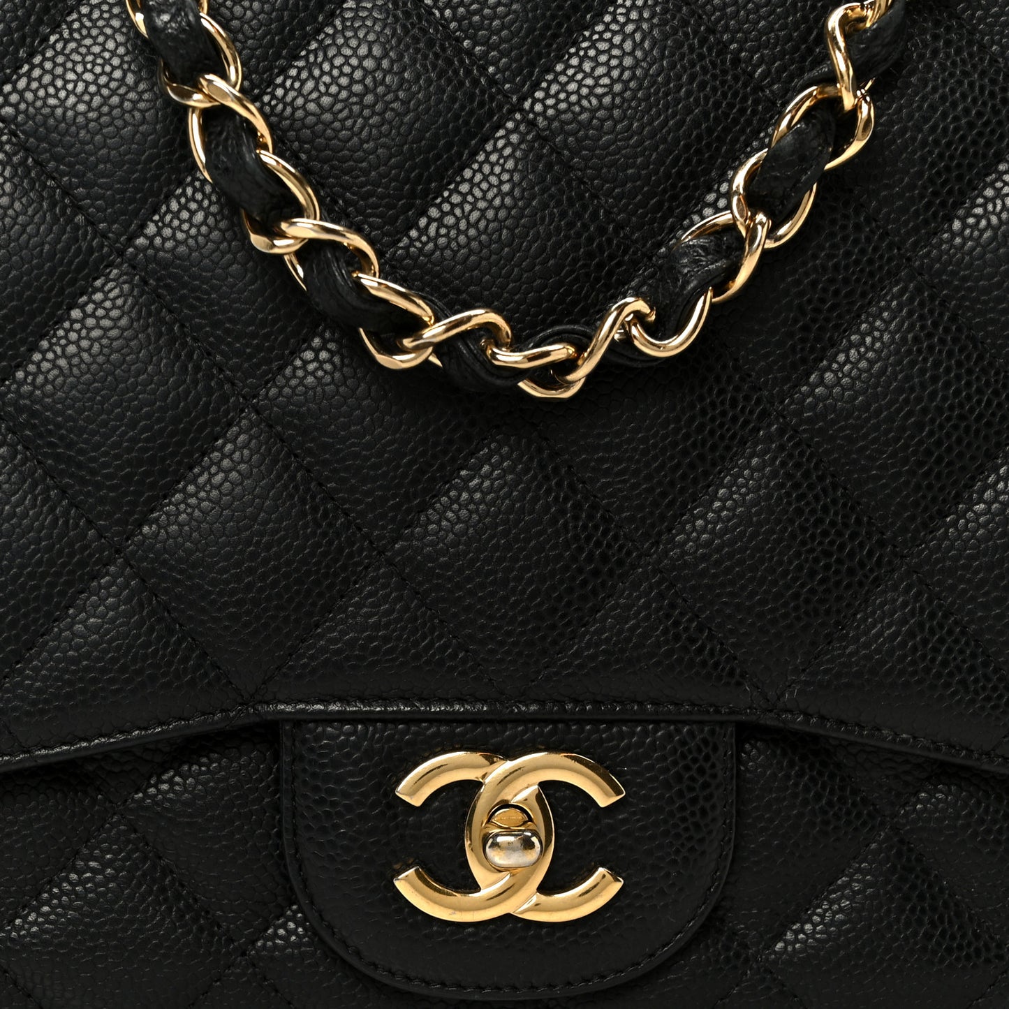 Caviar Quilted Jumbo Single Flap Black