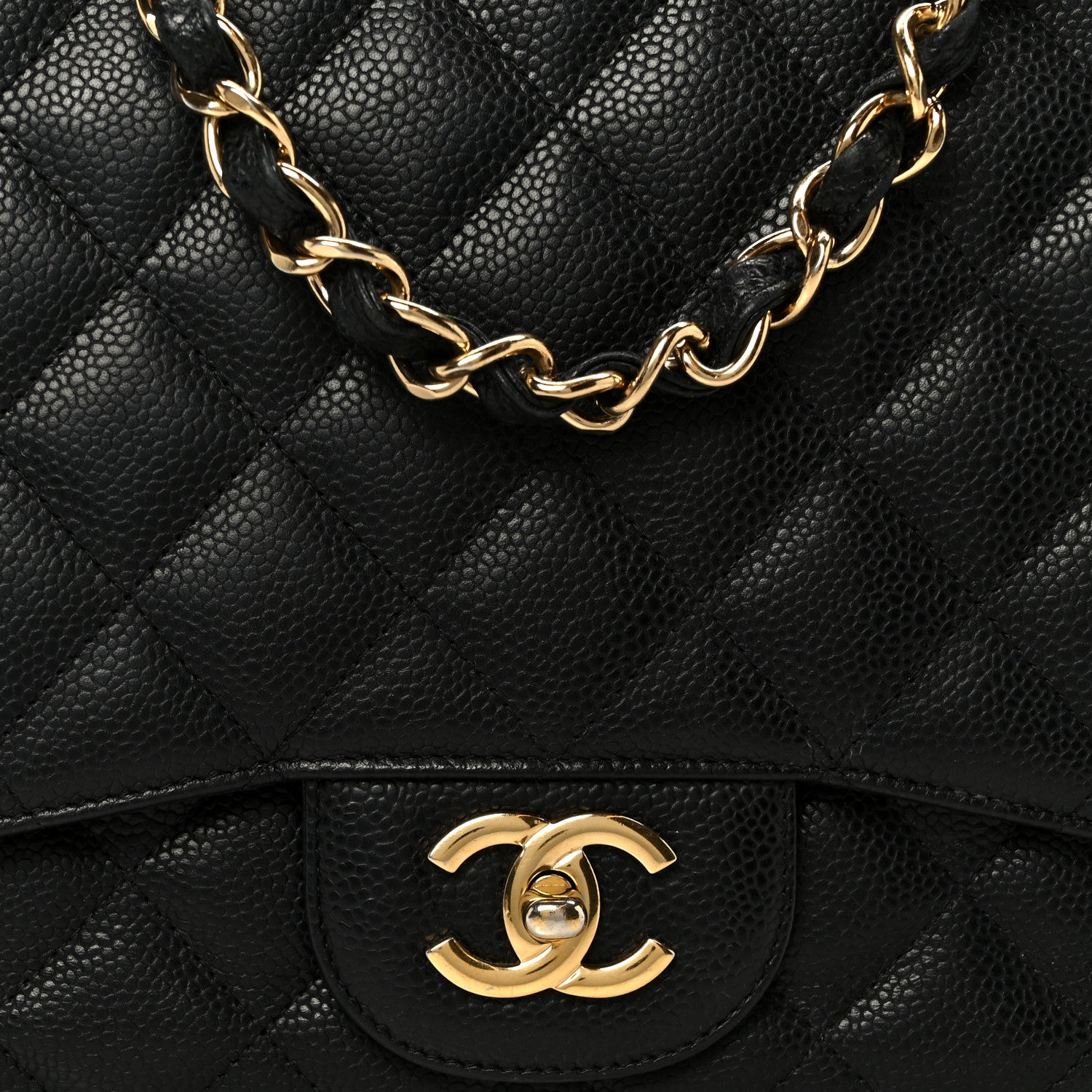 Chanel Caviar Quilted Jumbo Single Flap Black 9 of 11