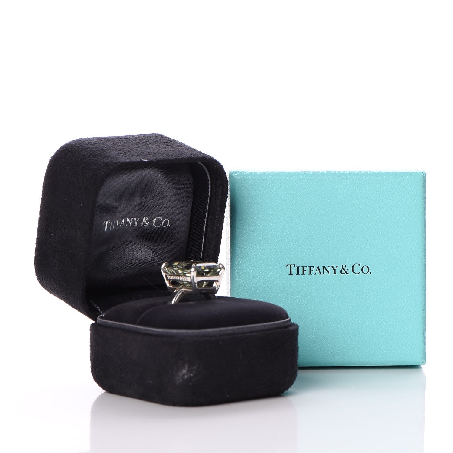 Tiffany Sterling Silver Green Quartz Sparklers Cocktail Ring 48 4.25 7 of 7