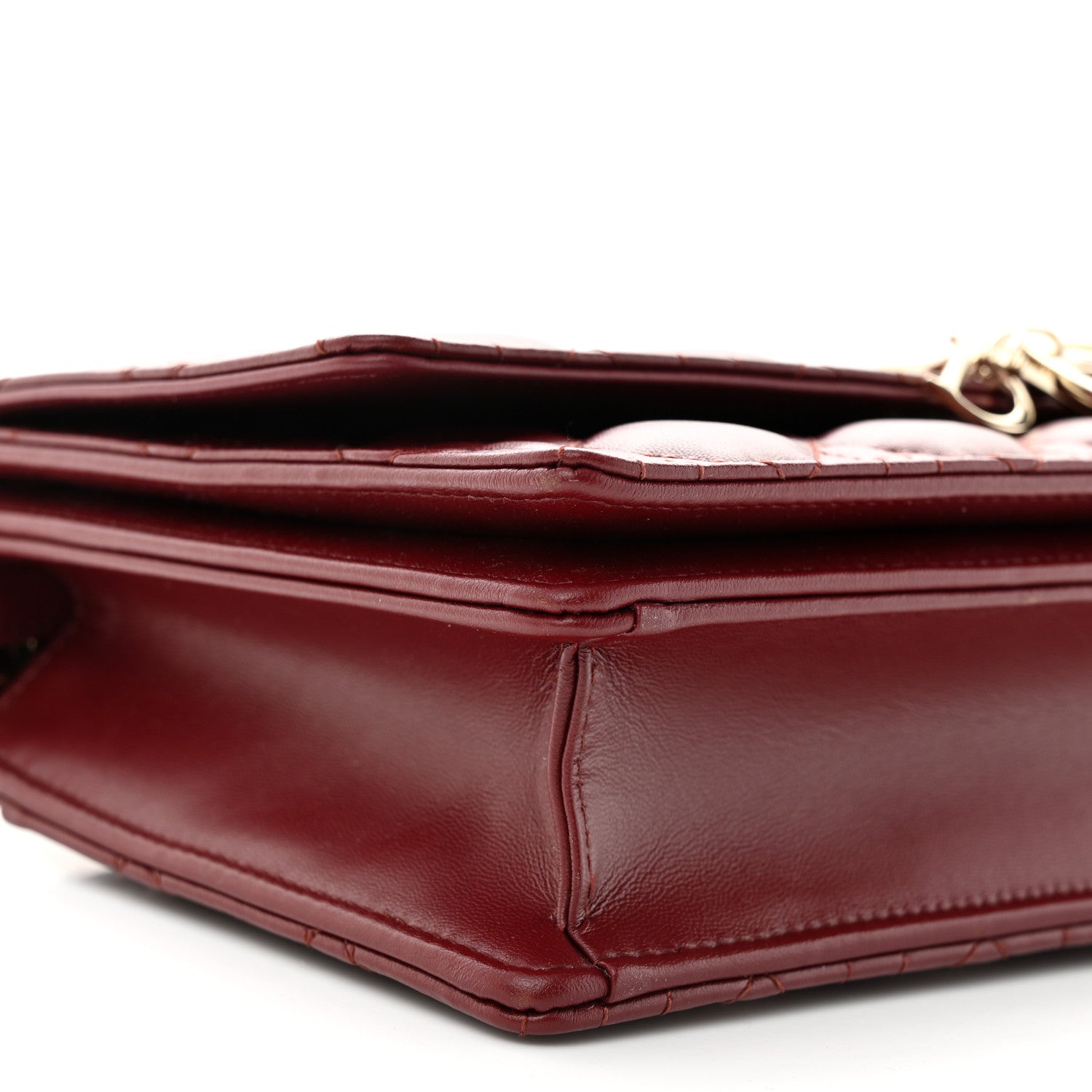 Christian Dior Lambskin Cannage My Dior Top Handle Bag Burgundy 8 of 10