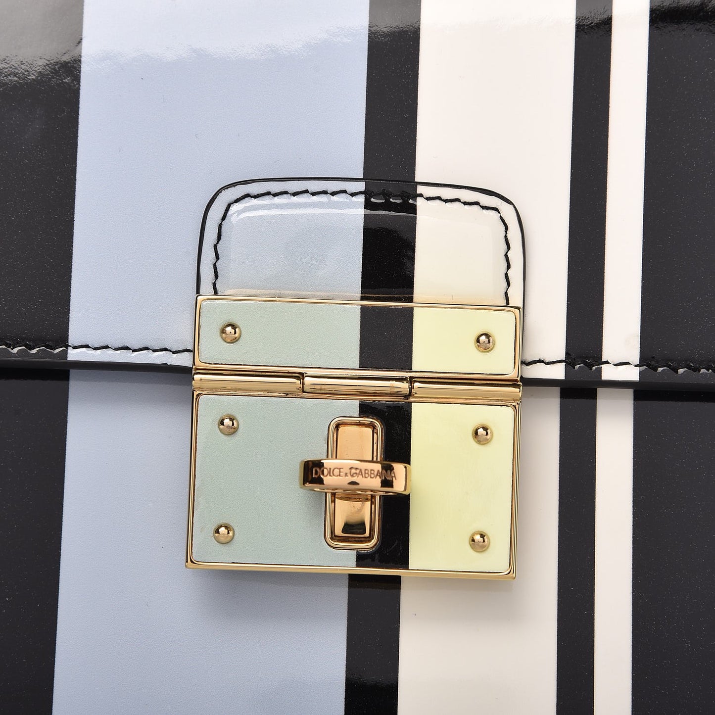 Patent Rosalia Shoulder Bag Navy White