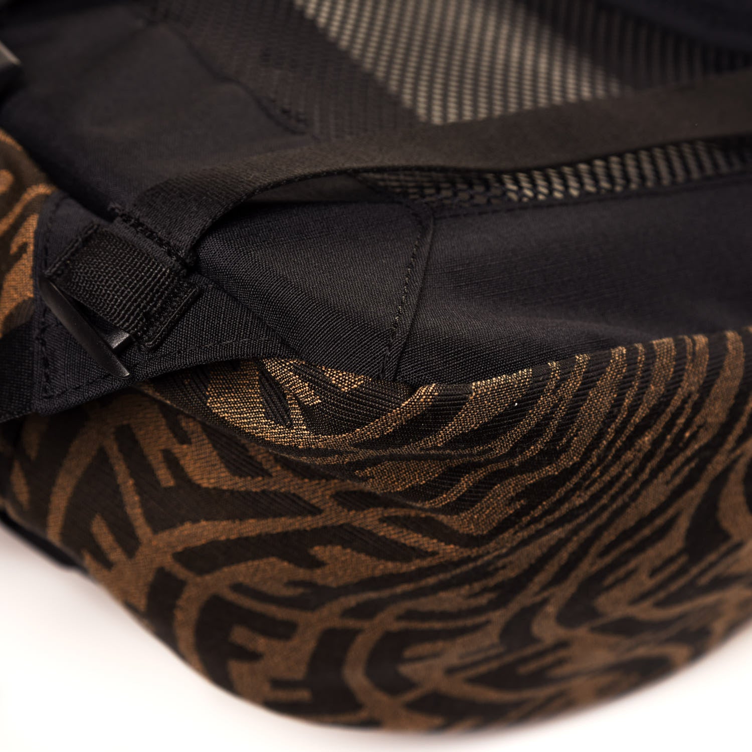 Fendi X SARAH COLEMAN Fabric Jacquard FF Vertigo Ferrino Ripstop Backpack Tobacco Moro Black 9 of 10