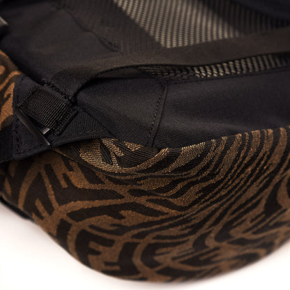 Fendi X SARAH COLEMAN Fabric Jacquard FF Vertigo Ferrino Ripstop Backpack Tobacco Moro Black 9 of 10