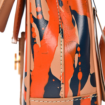 Burberry Trench Calfskin Splash Print Small DK88 Top Handle Bag Pale Clementine Burnt Sienna 13 of 15