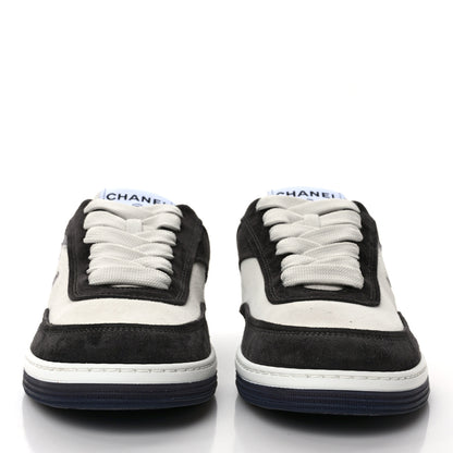 Chanel Suede Kidskin Womens CC Sneakers 36.5 Black White 2 of 9
