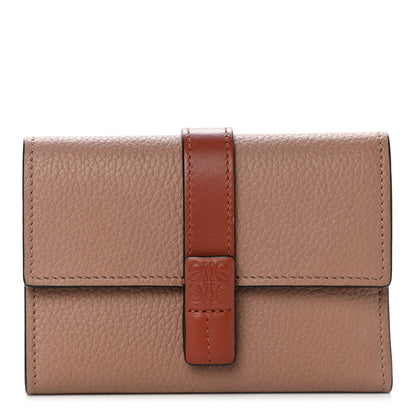 Loewe Grained Calfskin Small Vertical Wallet Dark Blush Dark Olive 1 of 11