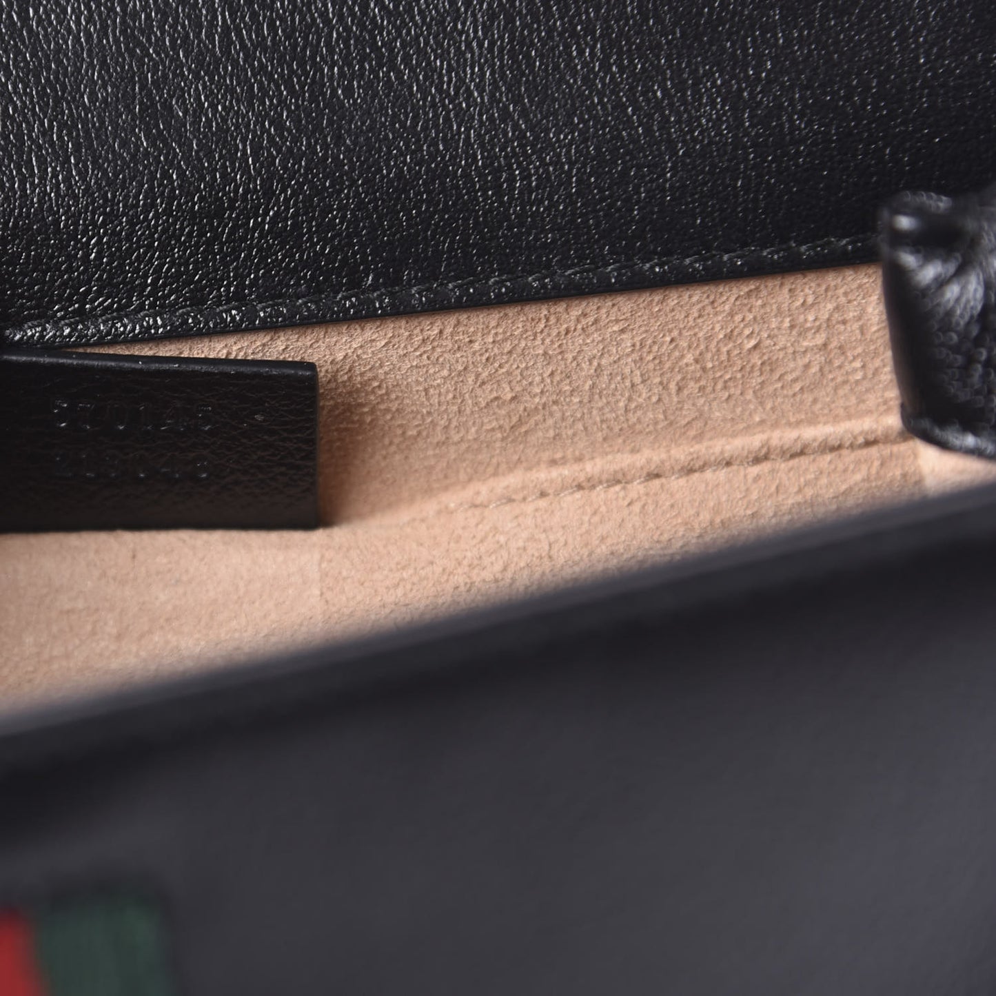 Textured Calfskin Web Small Rajah Slim Flap Shoulder Bag Black