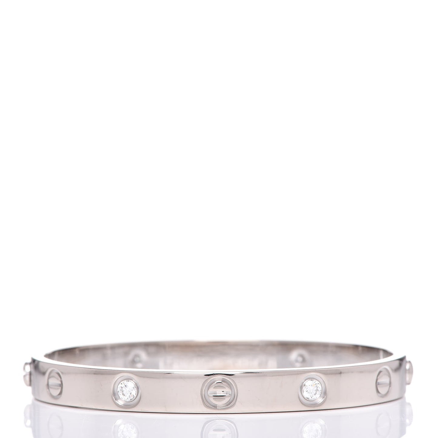 18K White Gold 4 Diamond LOVE Bracelet 16