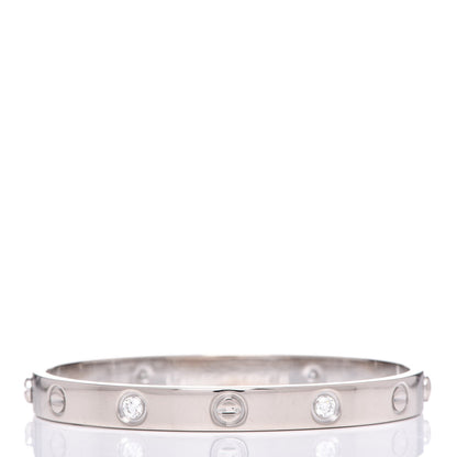 Cartier 18K White Gold 4 Diamond LOVE Bracelet 16 3 of 9