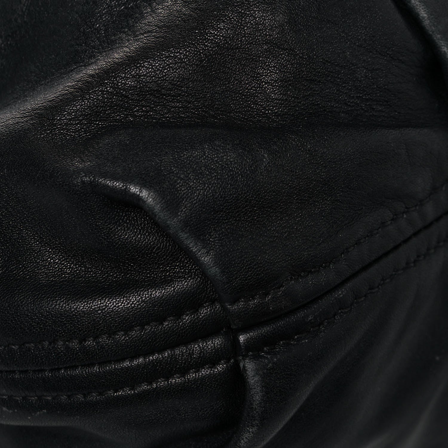 Prada Soft Calfskin Pleated Hobo Black 9 of 13