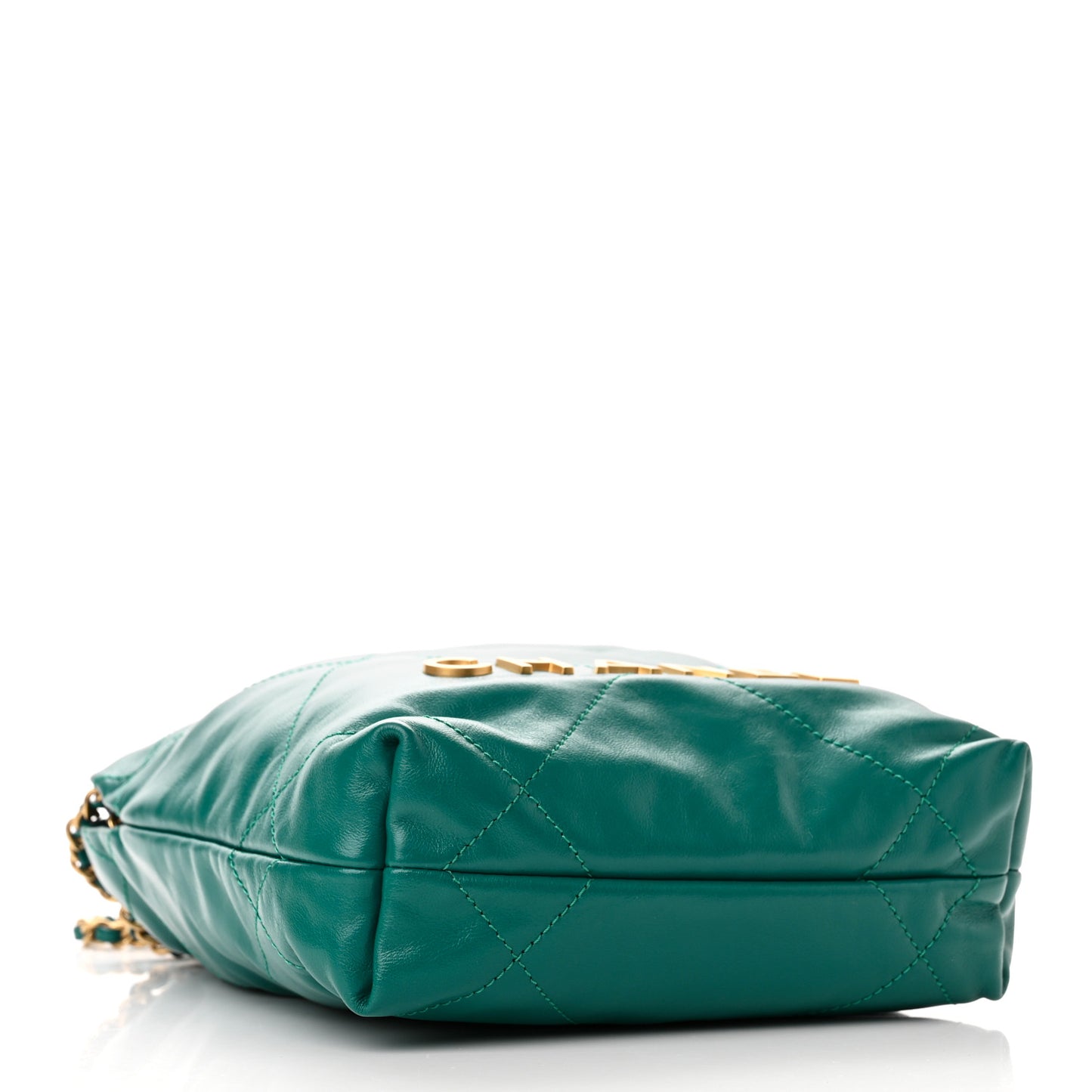 Shiny Calfskin Quilted Mini Chanel 22 Green