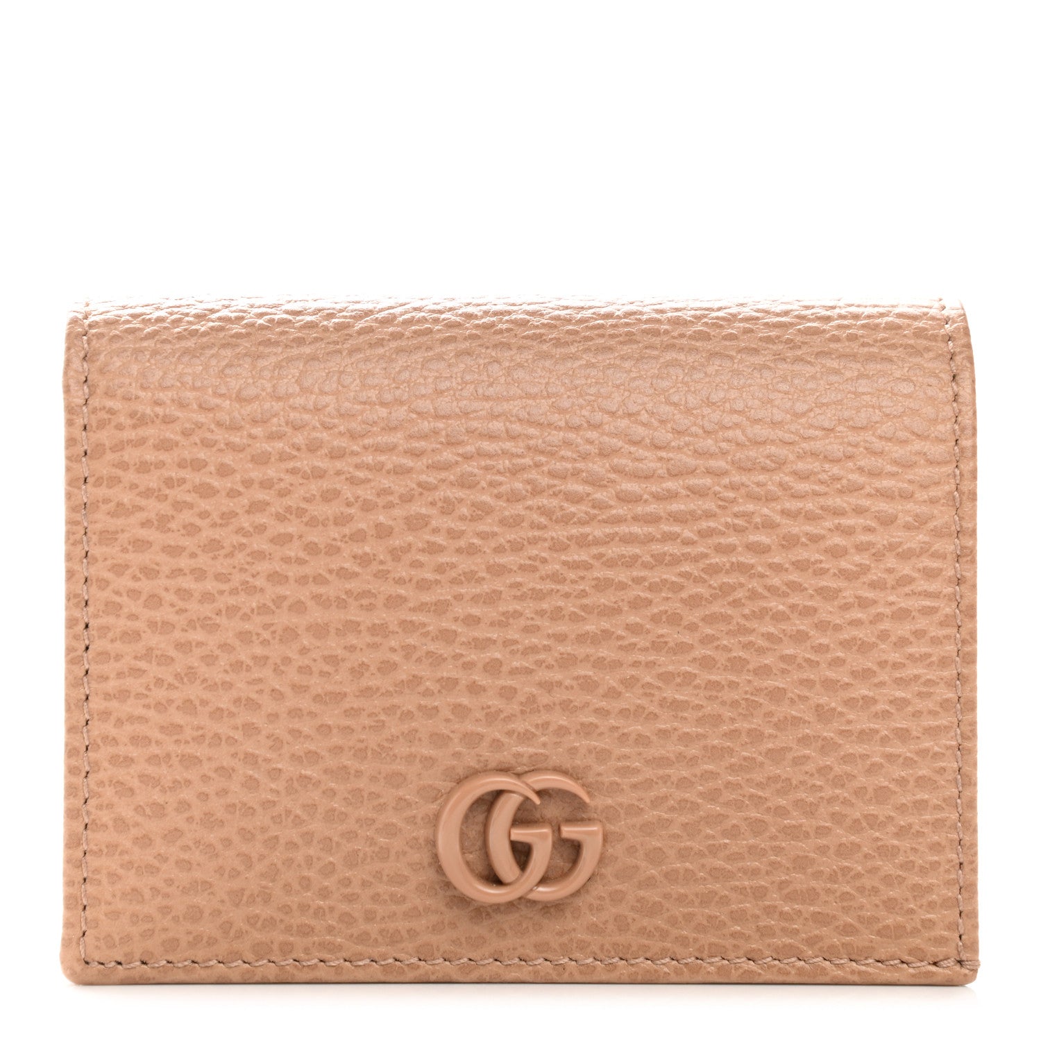 Gucci Dollar Calfskin Enamel Monochrome GG Marmont Card Case Camelia 1 of 7