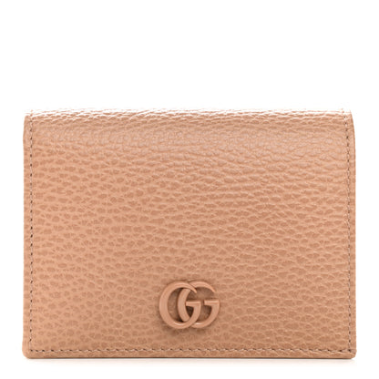 Gucci Dollar Calfskin Enamel Monochrome GG Marmont Card Case Camelia 1 of 7