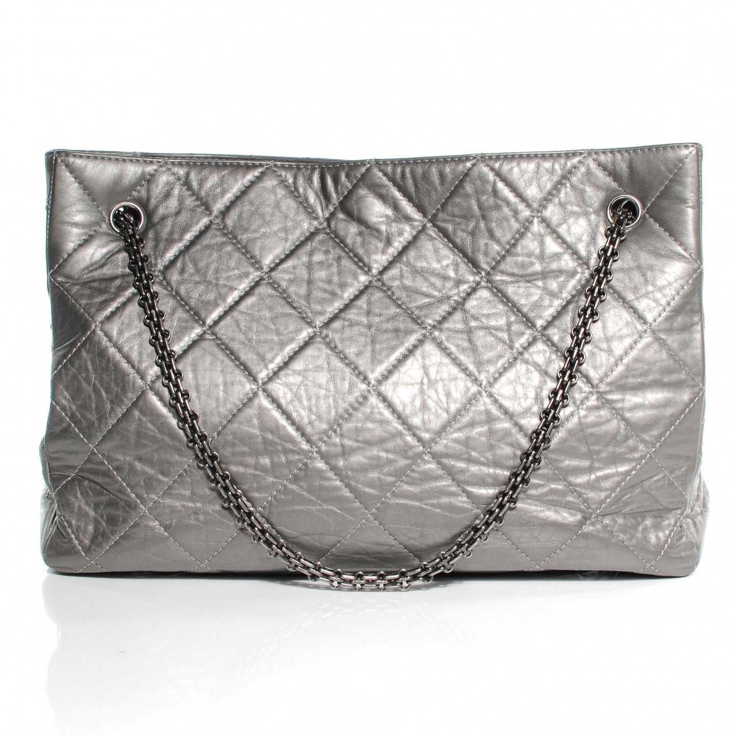 Aged Calfskin Reissue 2.55 Tote Silver