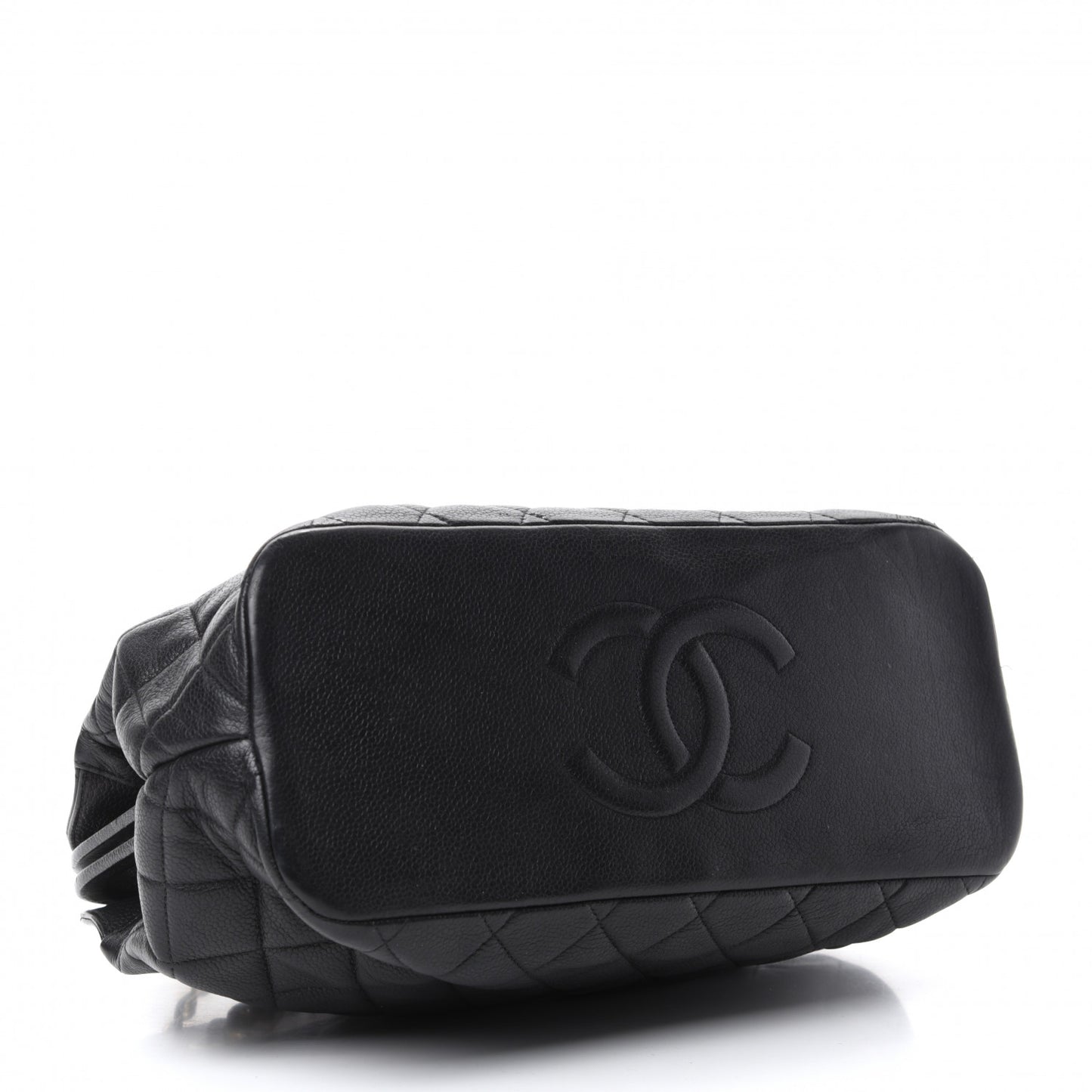 Caviar Quilted Frame Shoulder Bag Black