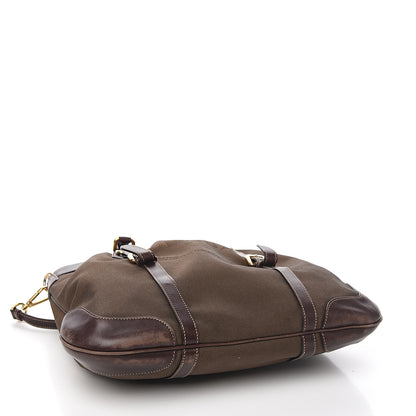 Prada Jacquard Logo Tote Brown 3 of 9