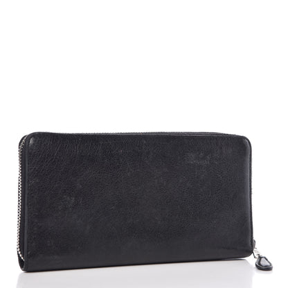 Balenciaga Agneau Giant 12 Silver Hardware Continental Zip Around Wallet Black 3 of 9
