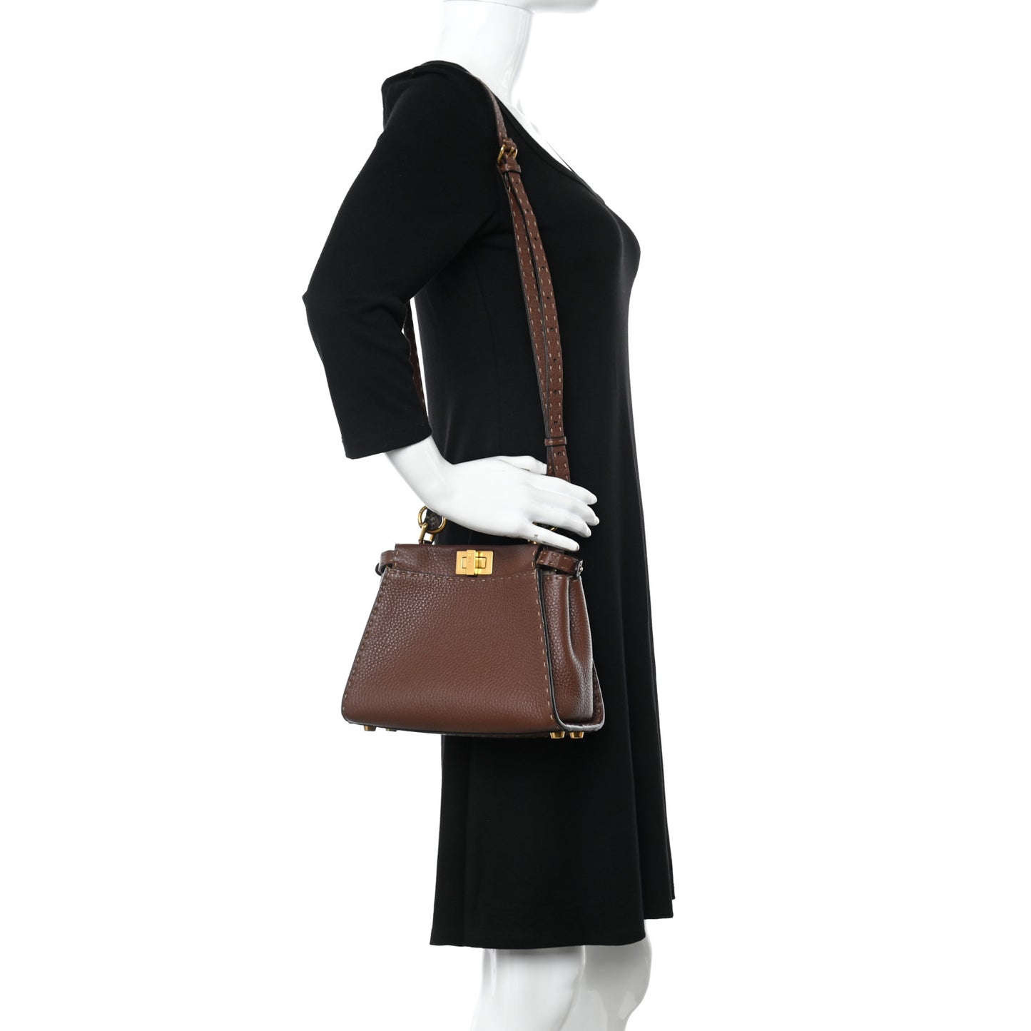 Cuoio Romano Snakeskin Selleria Bi-Color Mini Peekaboo Iconic Satchel Ghianda Camelia White