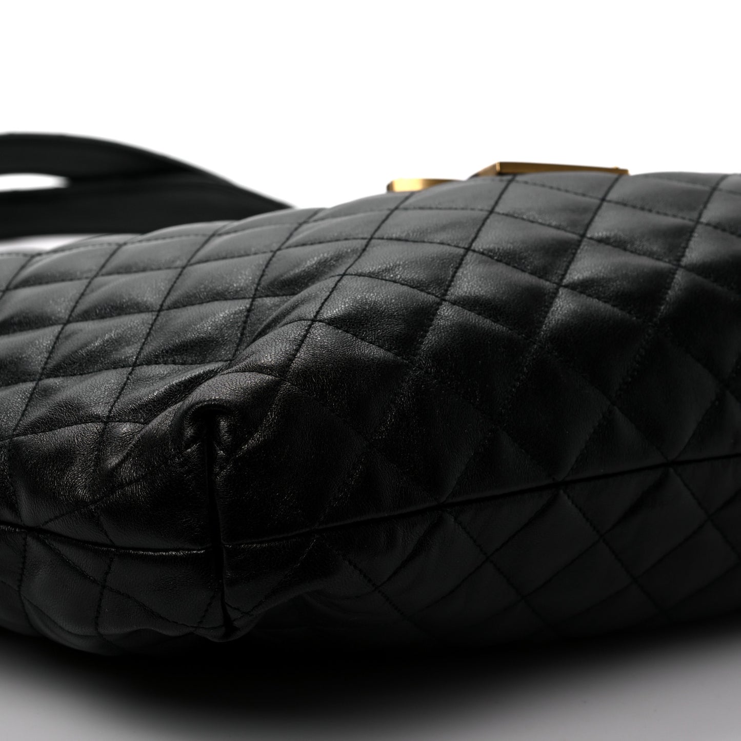 Lambskin Quilted Maxi Icare Shopping Tote Black