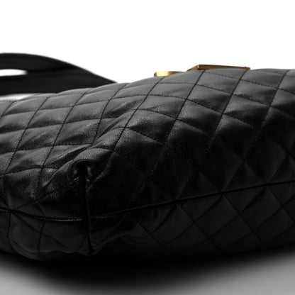 Saint Laurent Lambskin Quilted Maxi Icare Shopping Tote Black 9 of 10