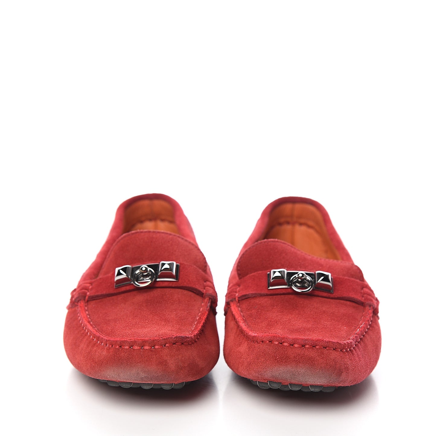 Suede Irving Moccasin Loafers 36 Rouge
