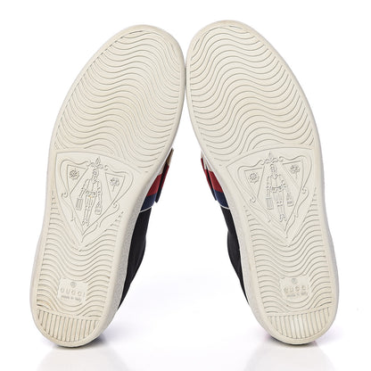 Gucci Canvas Crystal Sylvie Web Womens Ace Sneakers 38 Black 5 of 17