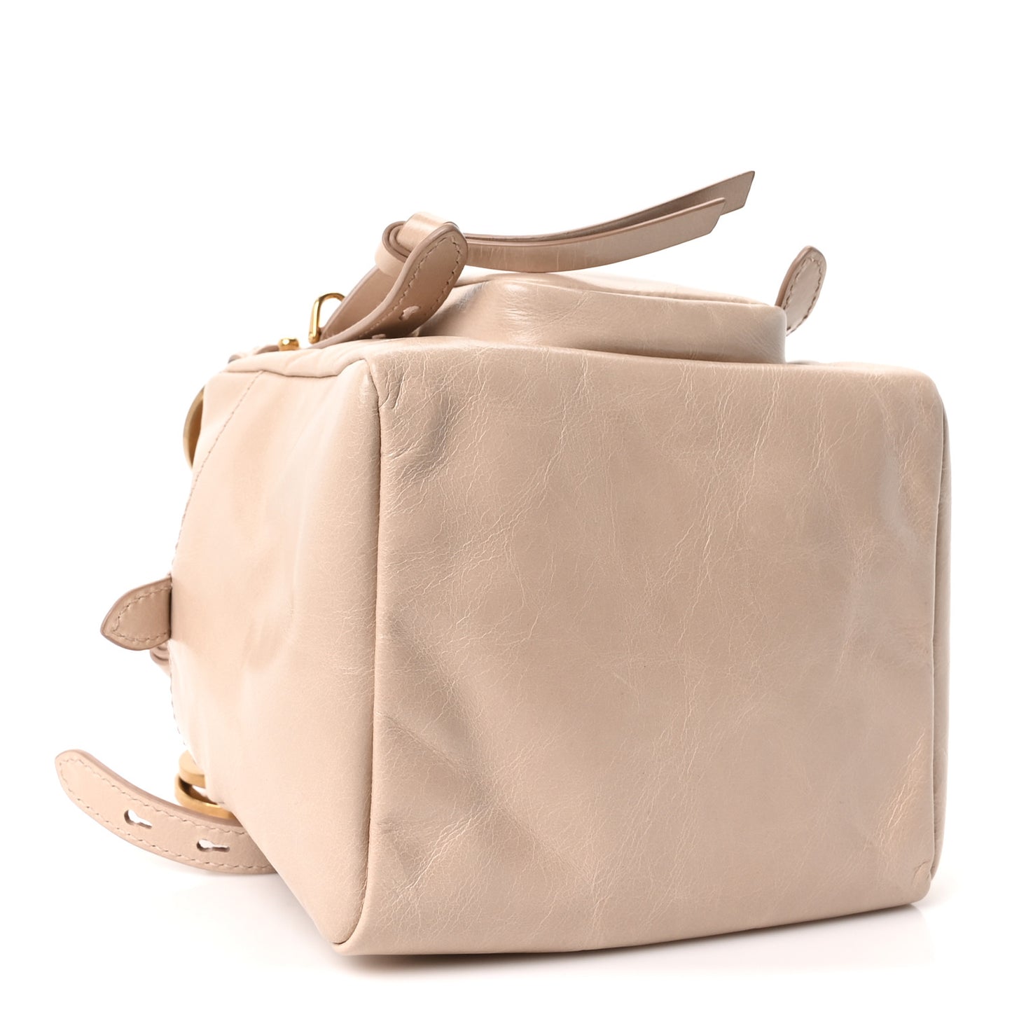 Soft Lux Calfskin Mini Dangle Top Handle Bag Cipria